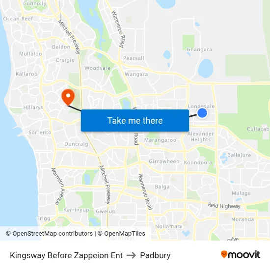 Kingsway  Before Zappeion Ent to Padbury map