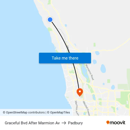 Graceful Bvd After Marmion Av to Padbury map