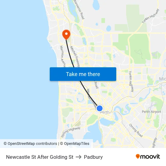 Newcastle St After Golding St to Padbury map