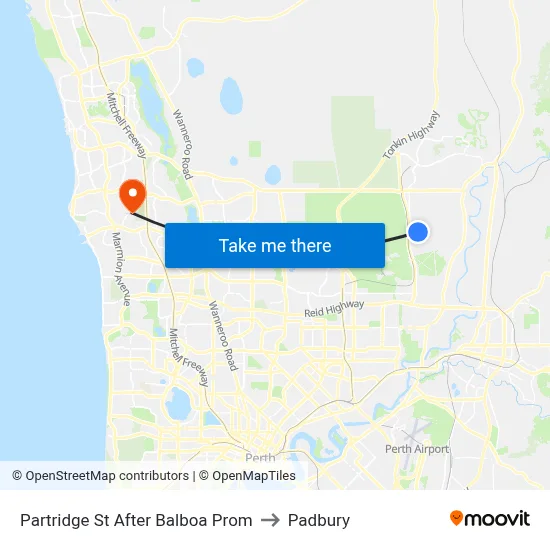Partridge St After Balboa Prom to Padbury map