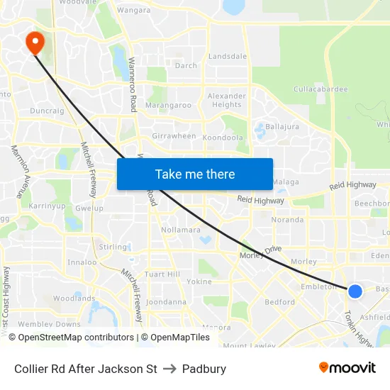 Collier Rd After Jackson St to Padbury map