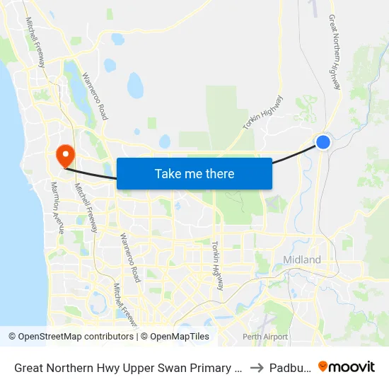 Great Northern Hwy Upper Swan Primary S1 to Padbury map