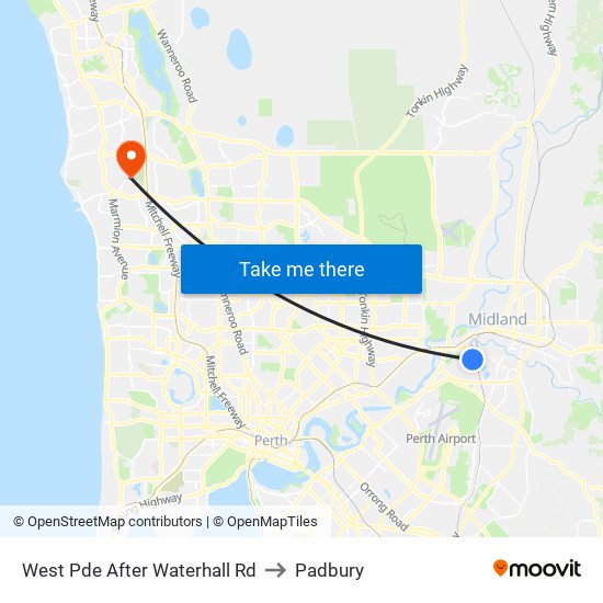 West Pde After Waterhall Rd to Padbury map