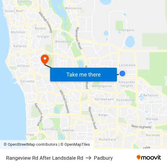Rangeview Rd After Landsdale Rd to Padbury map