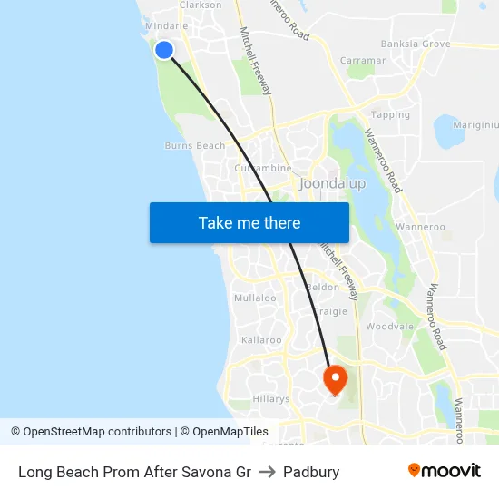 Long Beach Prom After Savona Gr to Padbury map