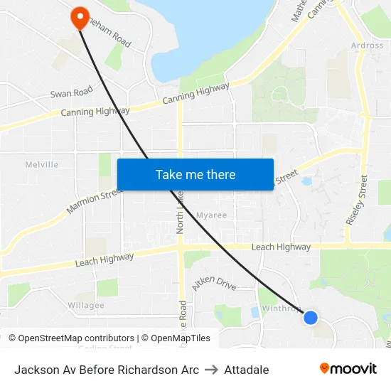 Jackson Av Before Richardson Arc to Attadale map