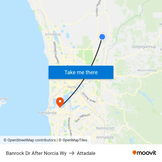 Banrock Dr After Norcia Wy to Attadale map