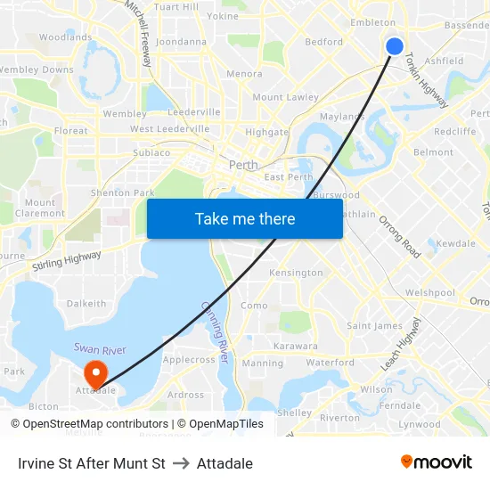Irvine St After Munt St to Attadale map