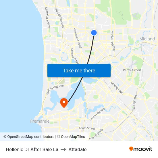 Hellenic Dr After Bale La to Attadale map