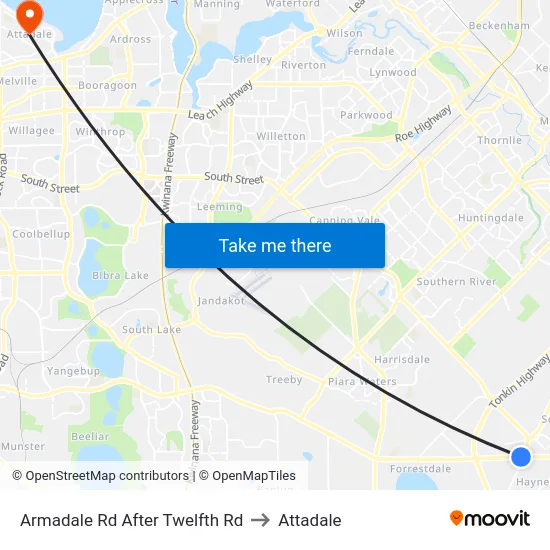 Armadale Rd After Twelfth Rd to Attadale map