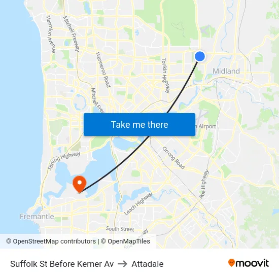 Suffolk St Before Kerner Av to Attadale map