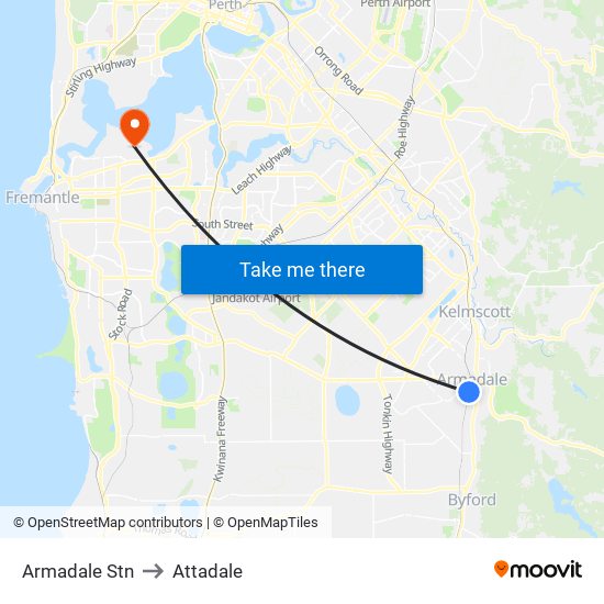 Armadale Stn to Attadale map