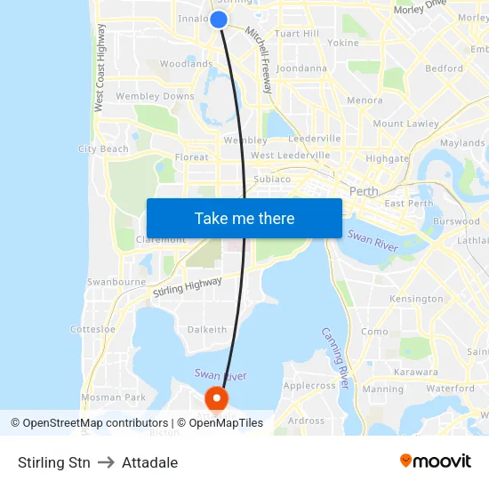Stirling Stn to Attadale map