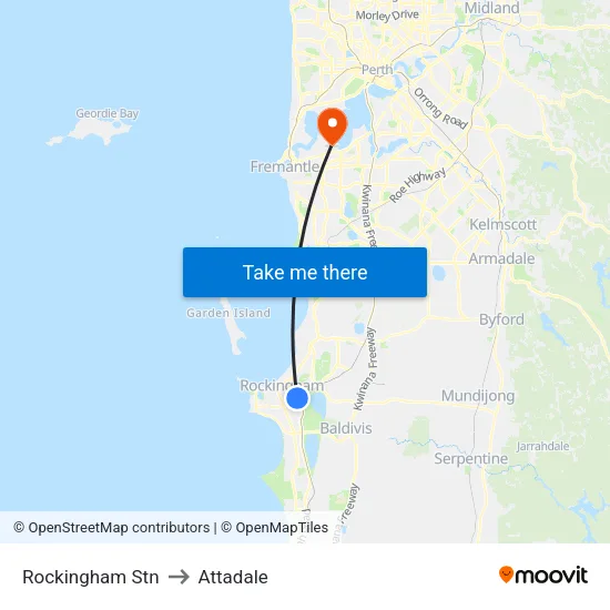 Rockingham Stn to Attadale map