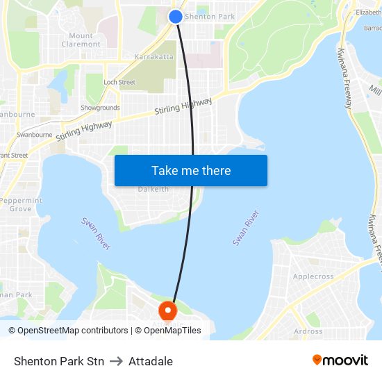 Shenton Park Stn to Attadale map