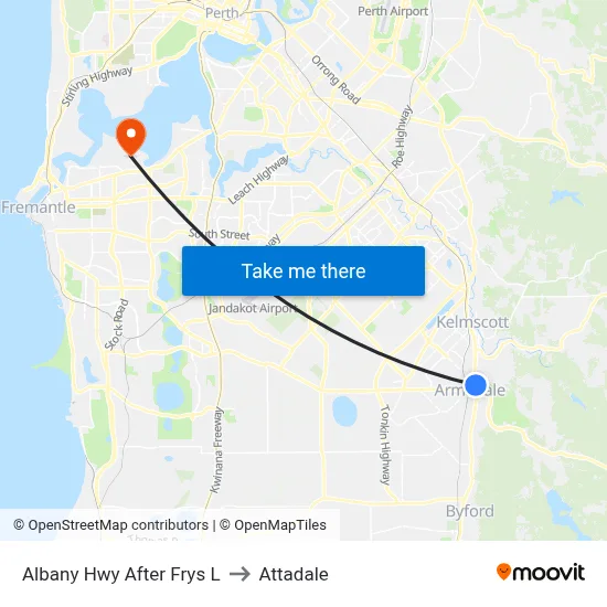 Albany Hwy After Frys L to Attadale map