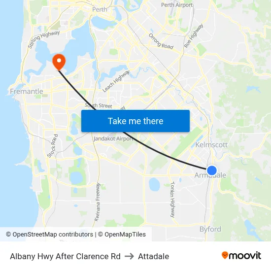 Albany Hwy After Clarence Rd to Attadale map