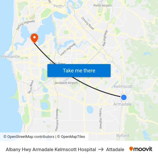 Albany Hwy Armadale Kelmscott Hospital to Attadale map