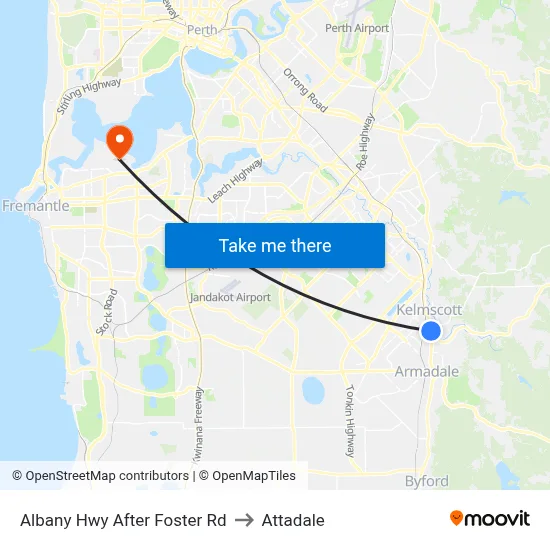 Albany Hwy After Foster Rd to Attadale map