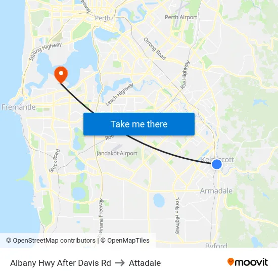 Albany Hwy After Davis Rd to Attadale map