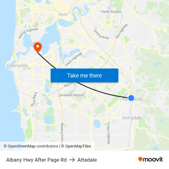Albany Hwy After Page Rd to Attadale map
