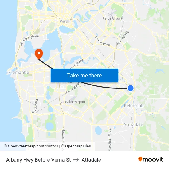 Albany Hwy Before Verna St to Attadale map