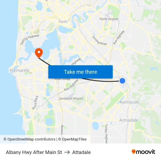 Albany Hwy After Main St to Attadale map