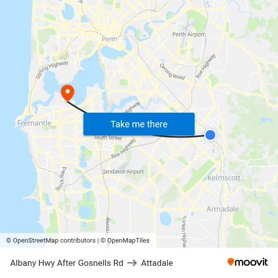 Albany Hwy After Gosnells Rd to Attadale map