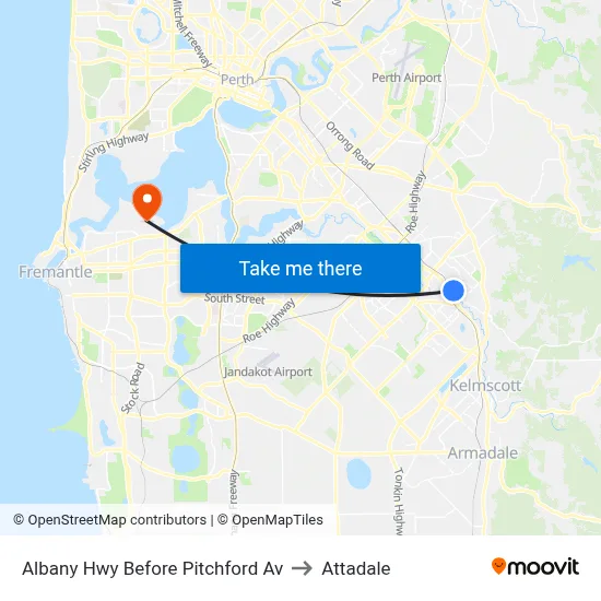 Albany Hwy Before Pitchford Av to Attadale map