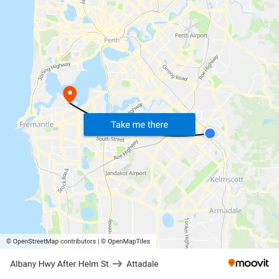 Albany Hwy After Helm St to Attadale map