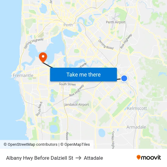Albany Hwy Before Dalziell St to Attadale map