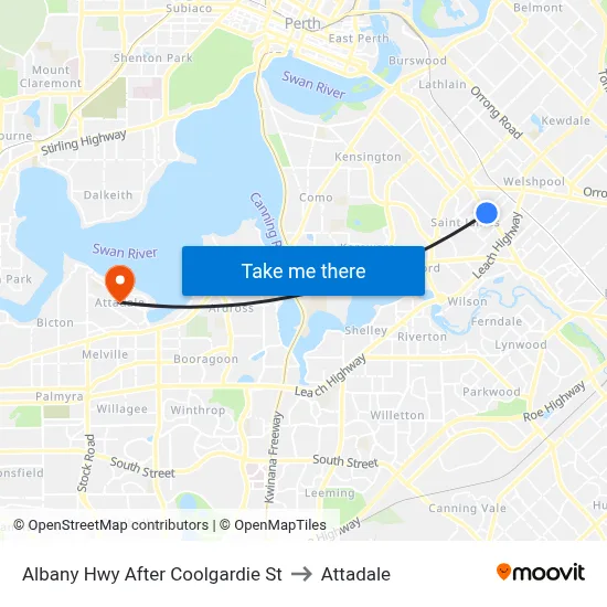 Albany Hwy After Coolgardie St to Attadale map