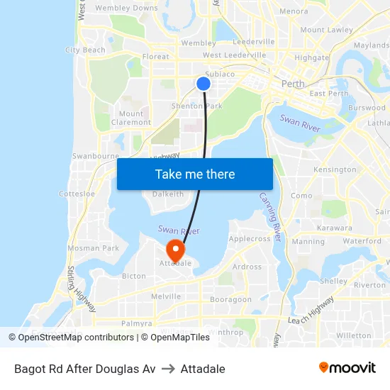 Bagot Rd After Douglas Av to Attadale map