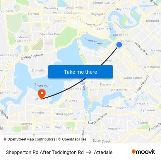 Shepperton Rd After Teddington Rd to Attadale map