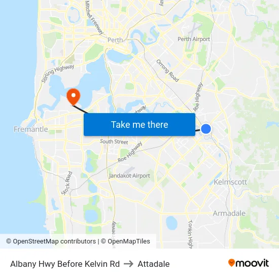 Albany Hwy Before Kelvin Rd to Attadale map