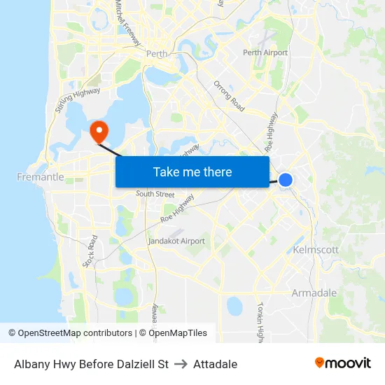 Albany Hwy Before Dalziell St to Attadale map