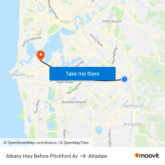 Albany Hwy Before Pitchford Av to Attadale map