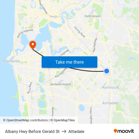 Albany Hwy Before Gerald St to Attadale map