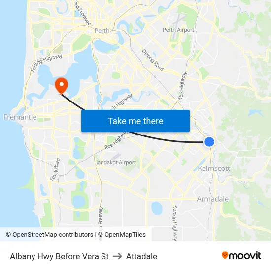 Albany Hwy Before Vera St to Attadale map