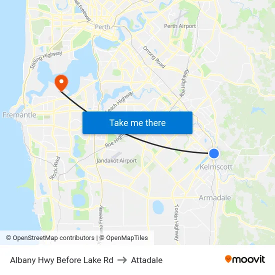 Albany Hwy Before Lake Rd to Attadale map