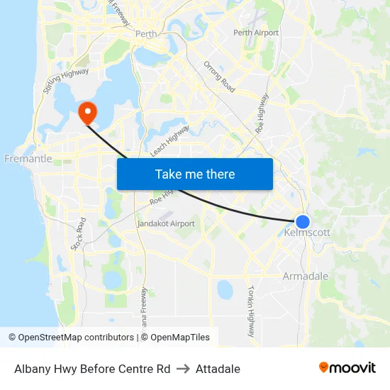 Albany Hwy Before Centre Rd to Attadale map