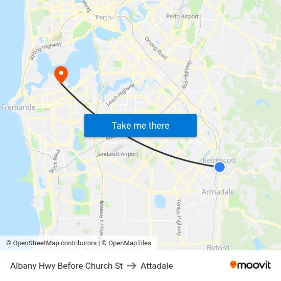 Albany Hwy Before Church St to Attadale map