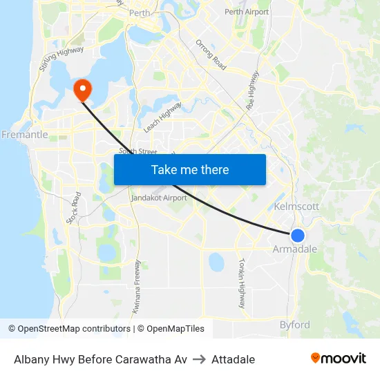 Albany Hwy Before Carawatha Av to Attadale map