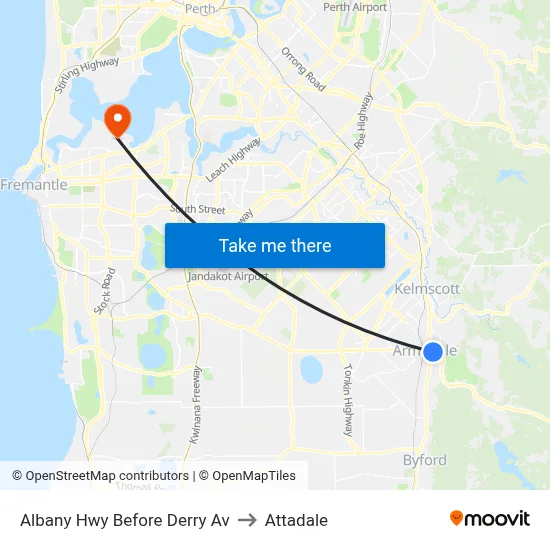 Albany Hwy Before Derry Av to Attadale map