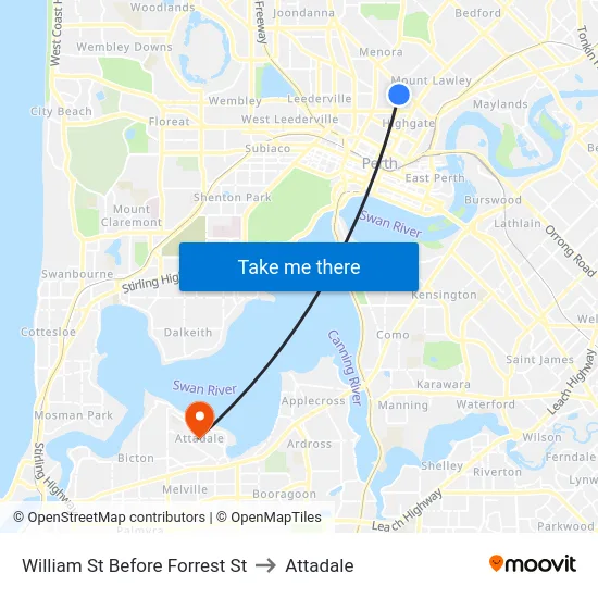 William St Before Forrest St to Attadale map