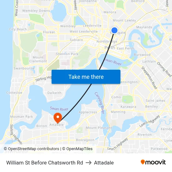 William St Before Chatsworth Rd to Attadale map