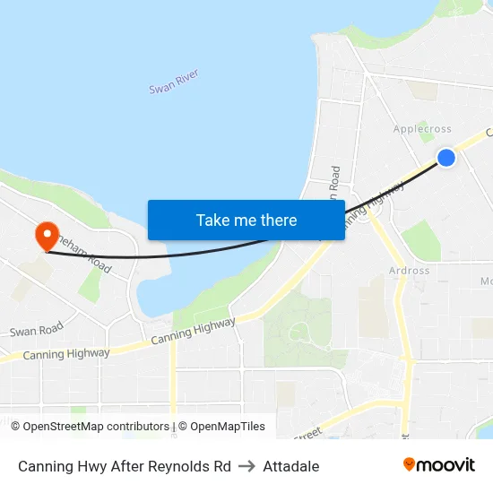 Canning Hwy After Reynolds Rd to Attadale map