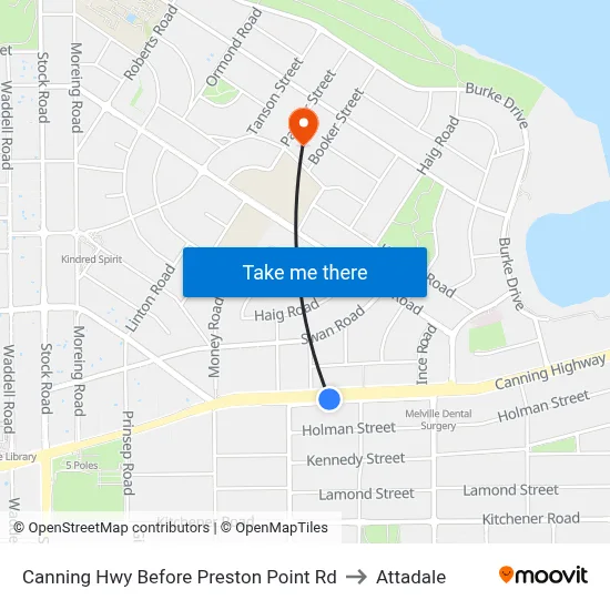 Canning Hwy Before Preston Point Rd to Attadale map