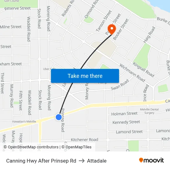 Canning Hwy After Prinsep Rd to Attadale map