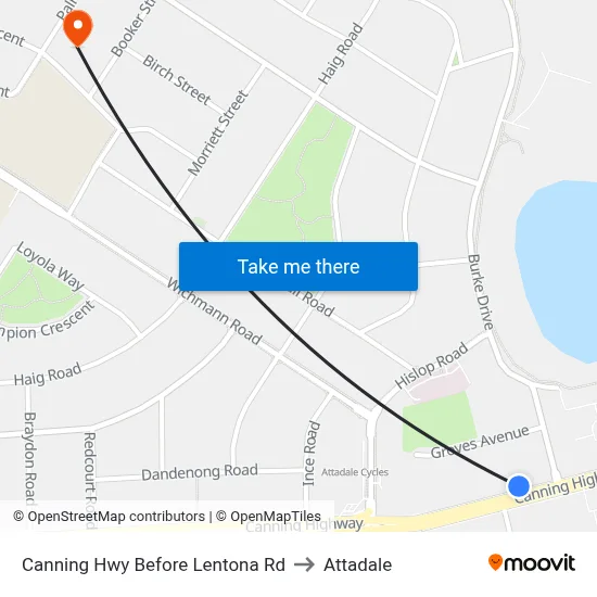 Canning Hwy Before Lentona Rd to Attadale map